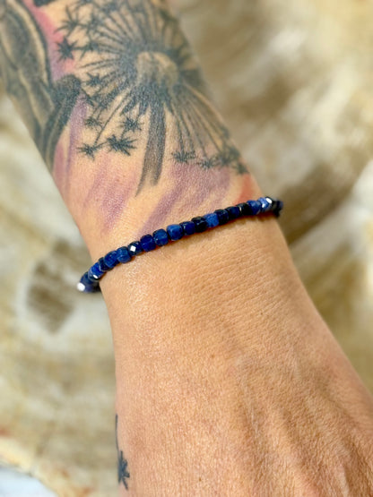 Lapislazuli | Armband (facettiert) mit eckigen Steinen