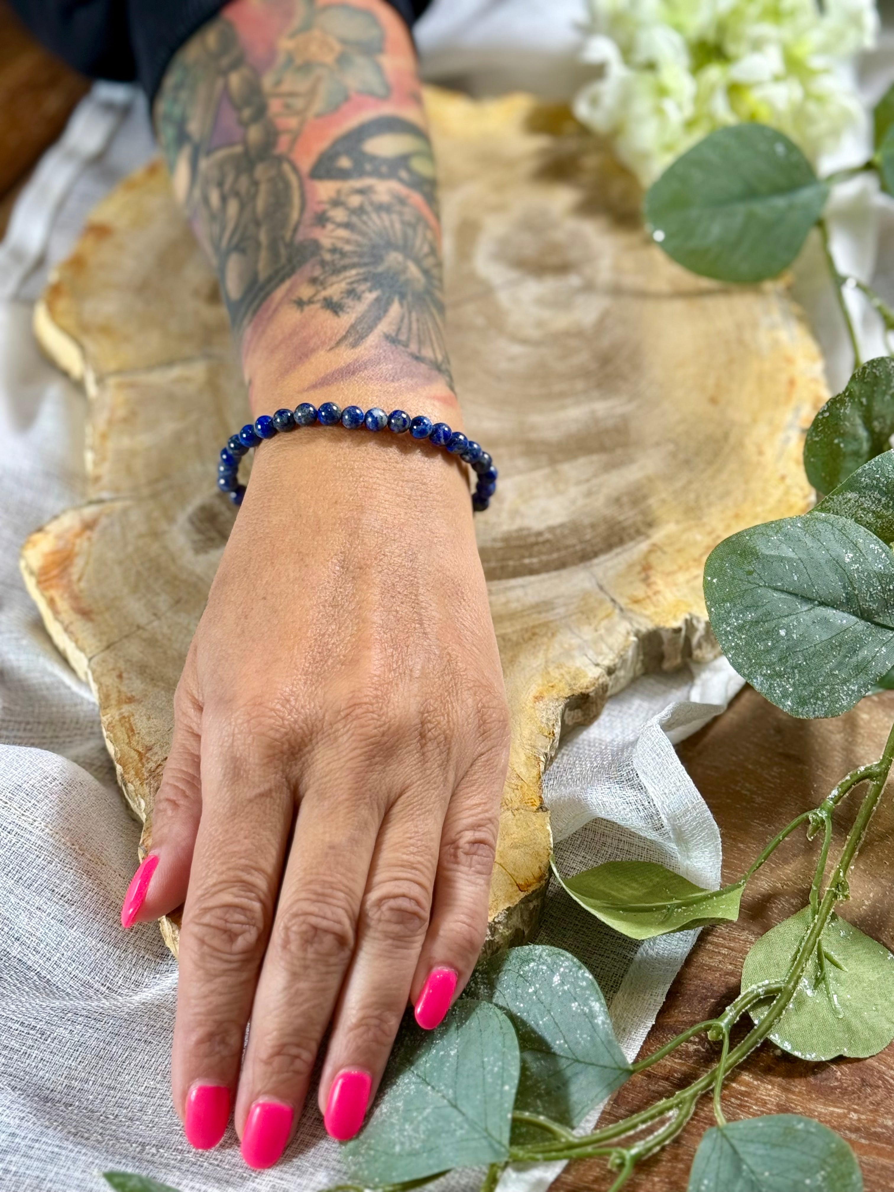 Lapislazuli | Armband (rund) mit kleinen Steinen (3mm)