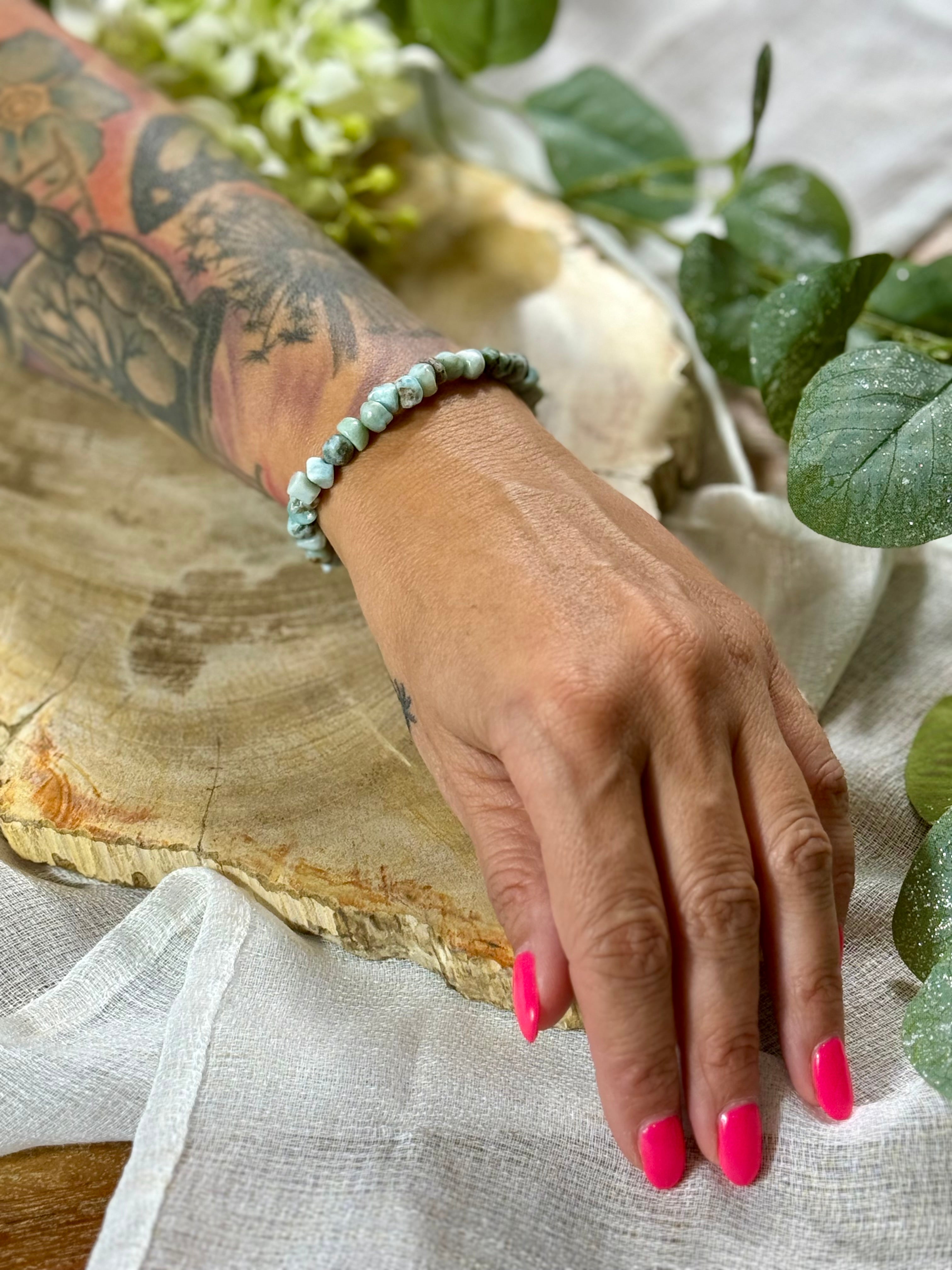 Larimar | Armband (roh) leicht geschliffen