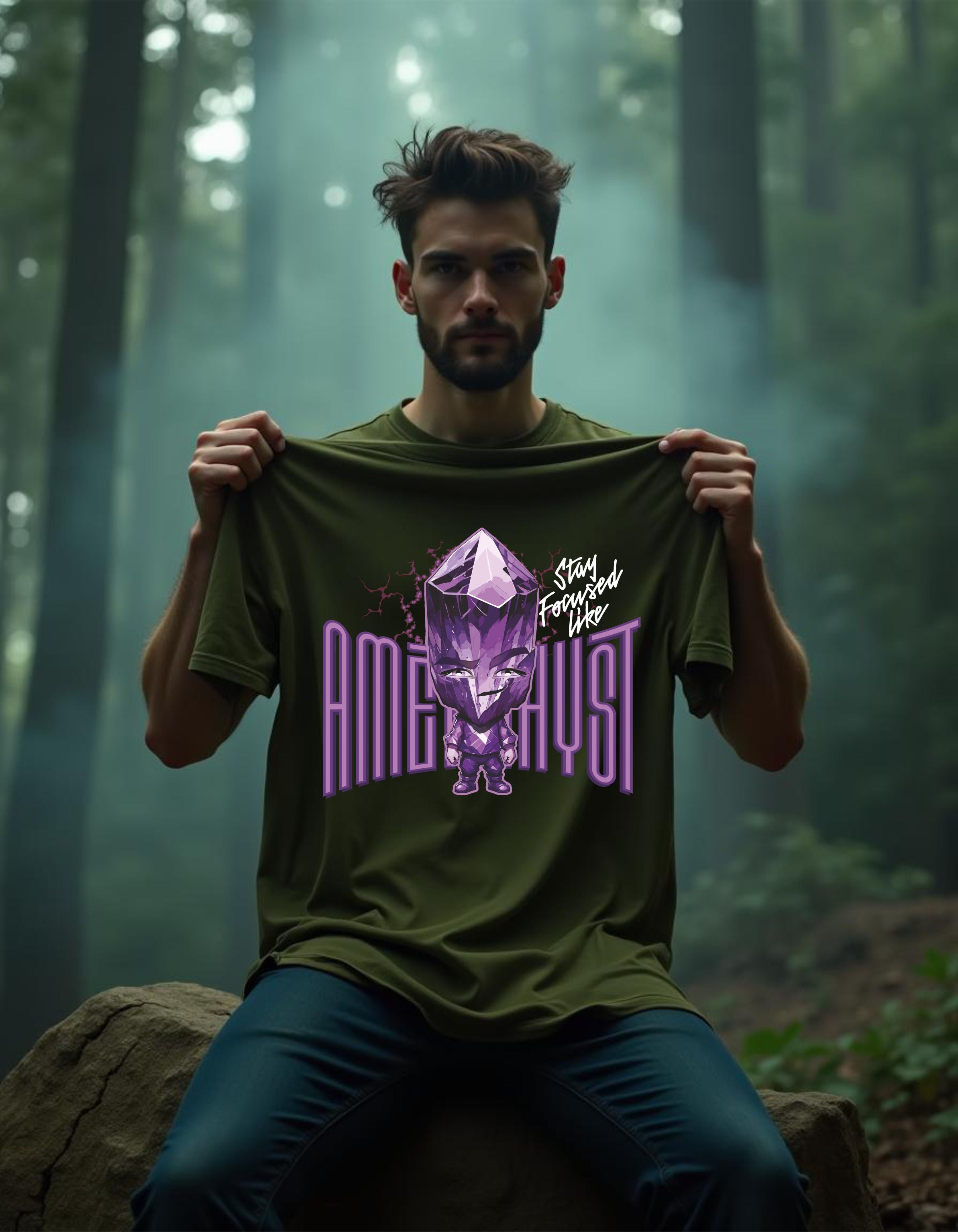 T-Shirt | Herren | Motiv: STAY FOCUSED LIKE AMETHYST