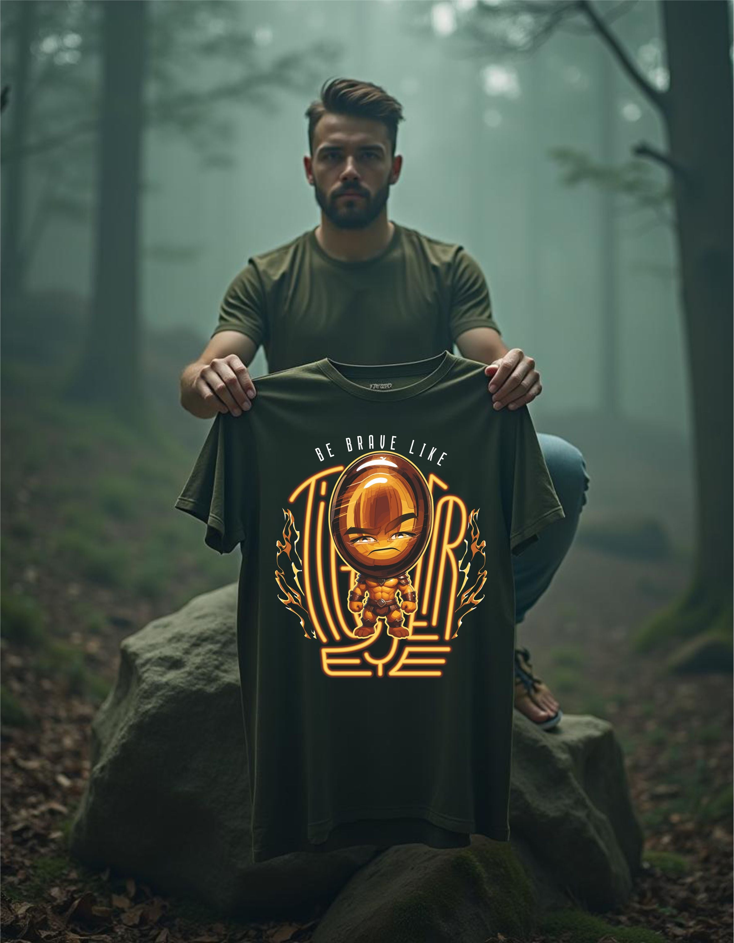 T-Shirt | Herren | Motiv: BE BRAVE LIKE TIGER EYE