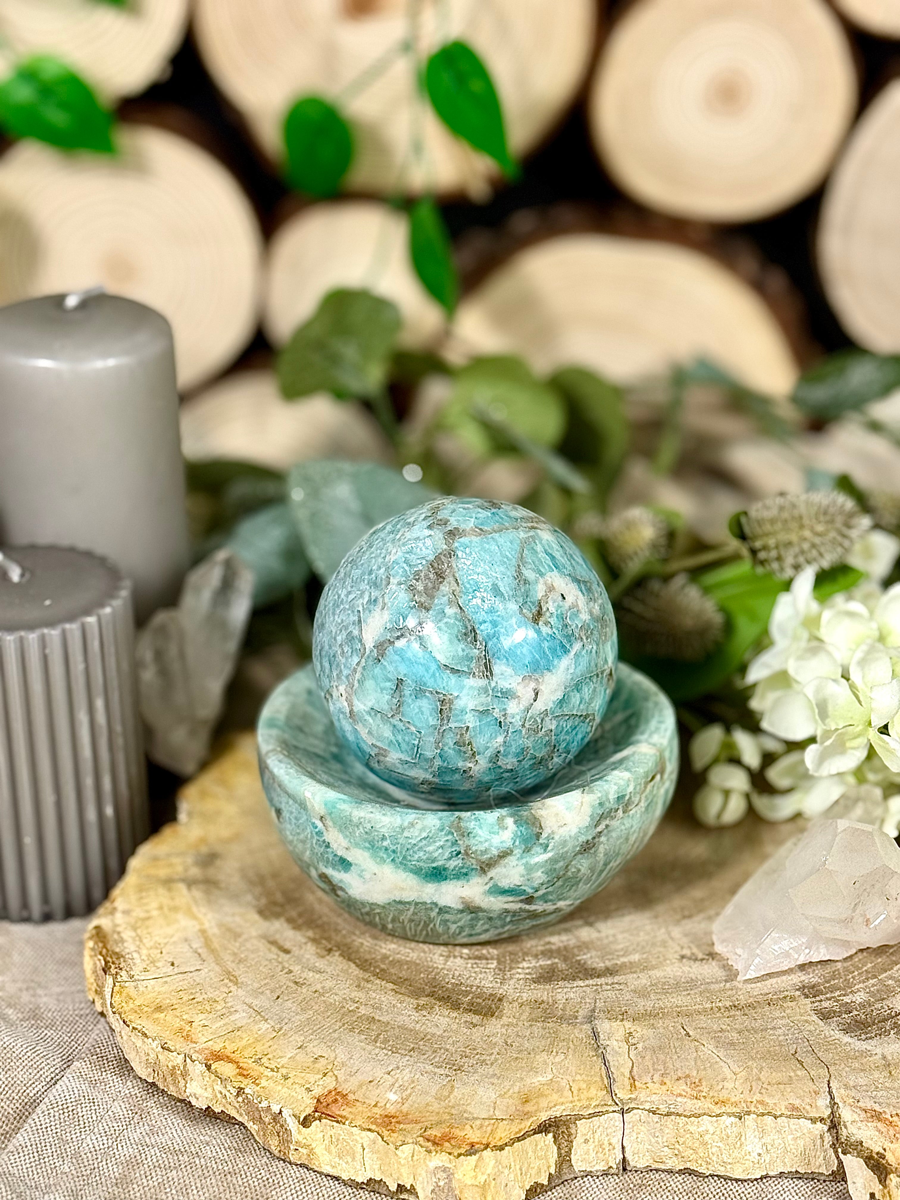 Fundstück Nr. A8 | Amazonit Set - Die Kugel & die Schale