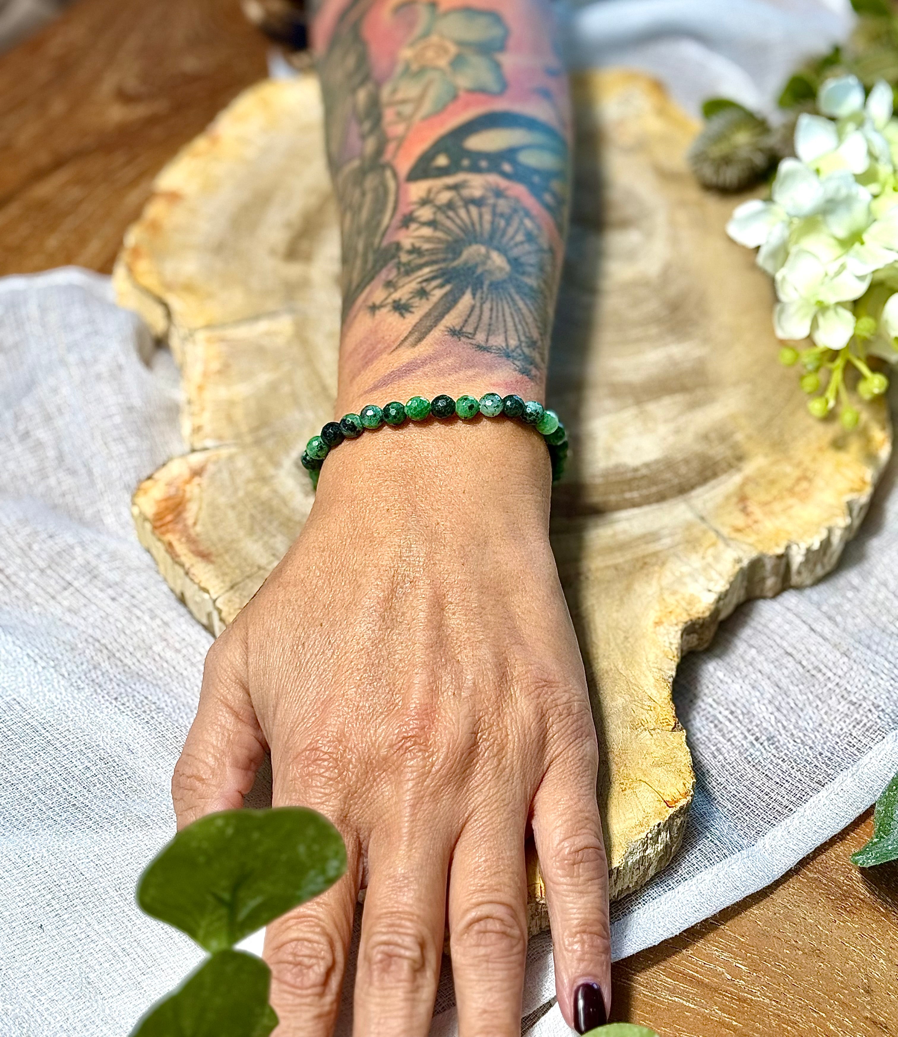 Rubin Zoisit | Armband (rund) 6mm facettiert