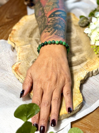 Rubin Zoisit | Armband (rund) 8mm facettiert