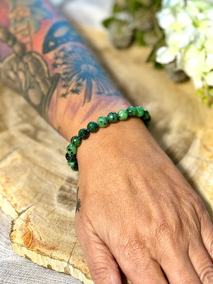 Rubin Zoisit | Armband (rund) 8mm facettiert