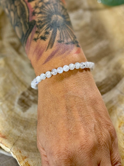 Regenbogen Mondstein | Armband (rund) 6mm