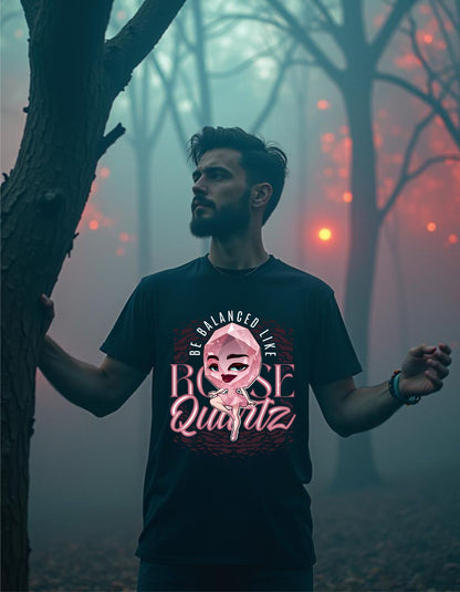 T-Shirt | Herren | Motiv: BE BALANCED LIKE ROSEQUARTZ - Motiv 1