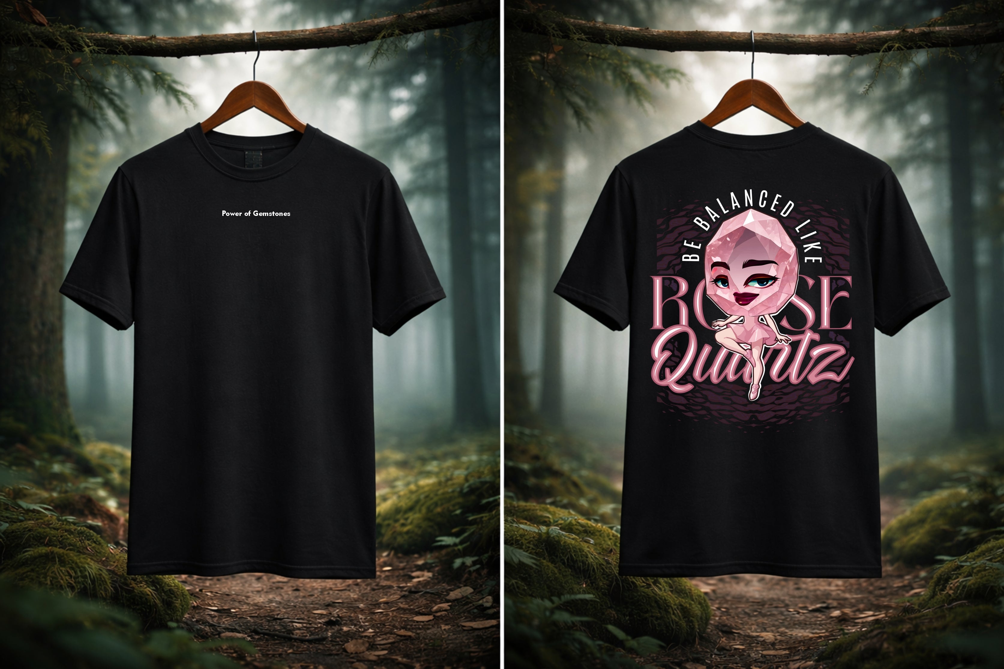 T-Shirt | Damen | Motiv: BE BALANCED LIKE ROSEQUARTZ - Motiv 1