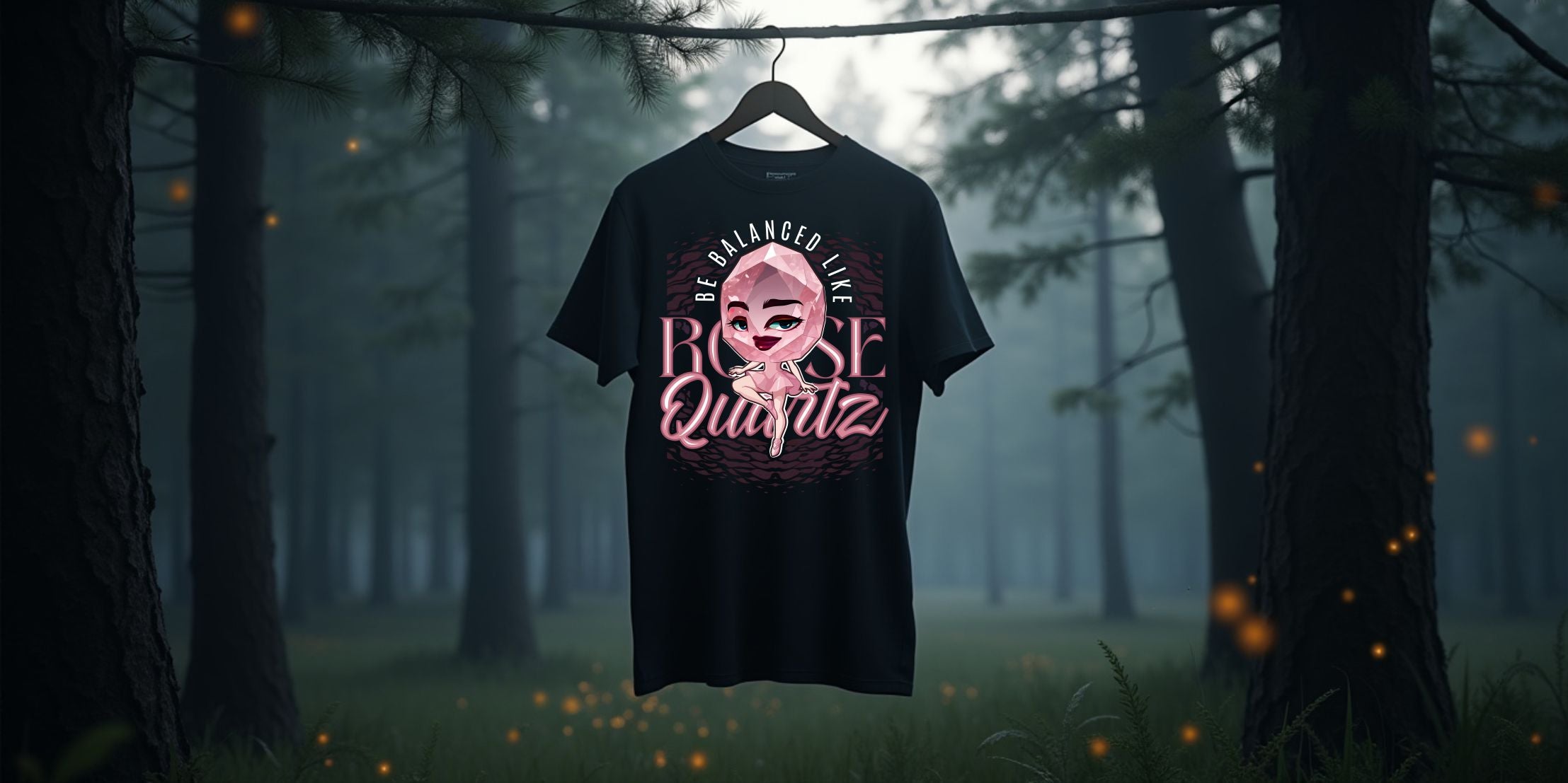 T-Shirt | Damen | Motiv: BE BALANCED LIKE ROSEQUARTZ - Motiv 1