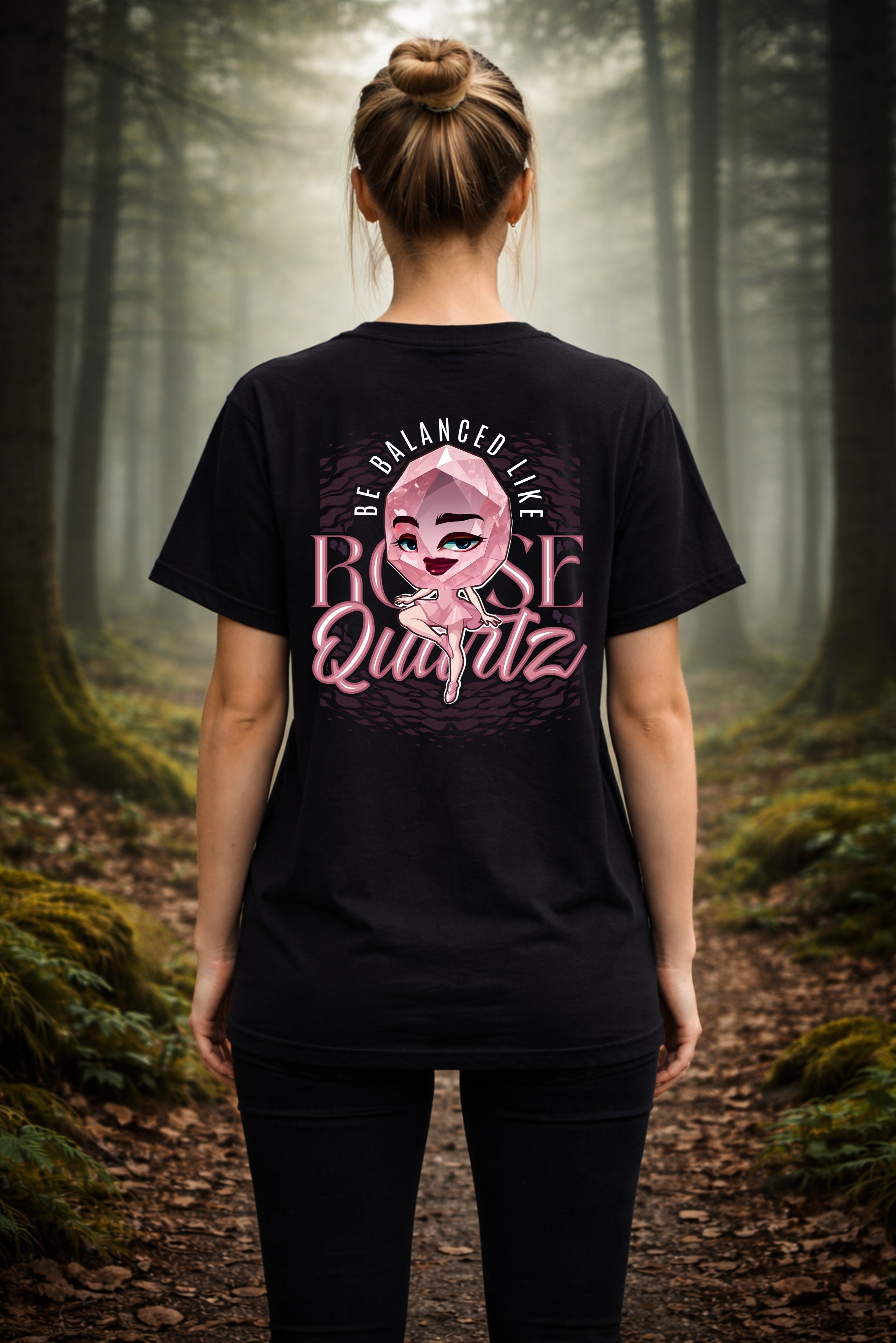 T-Shirt | Damen | Motiv: BE BALANCED LIKE ROSEQUARTZ - Motiv 1