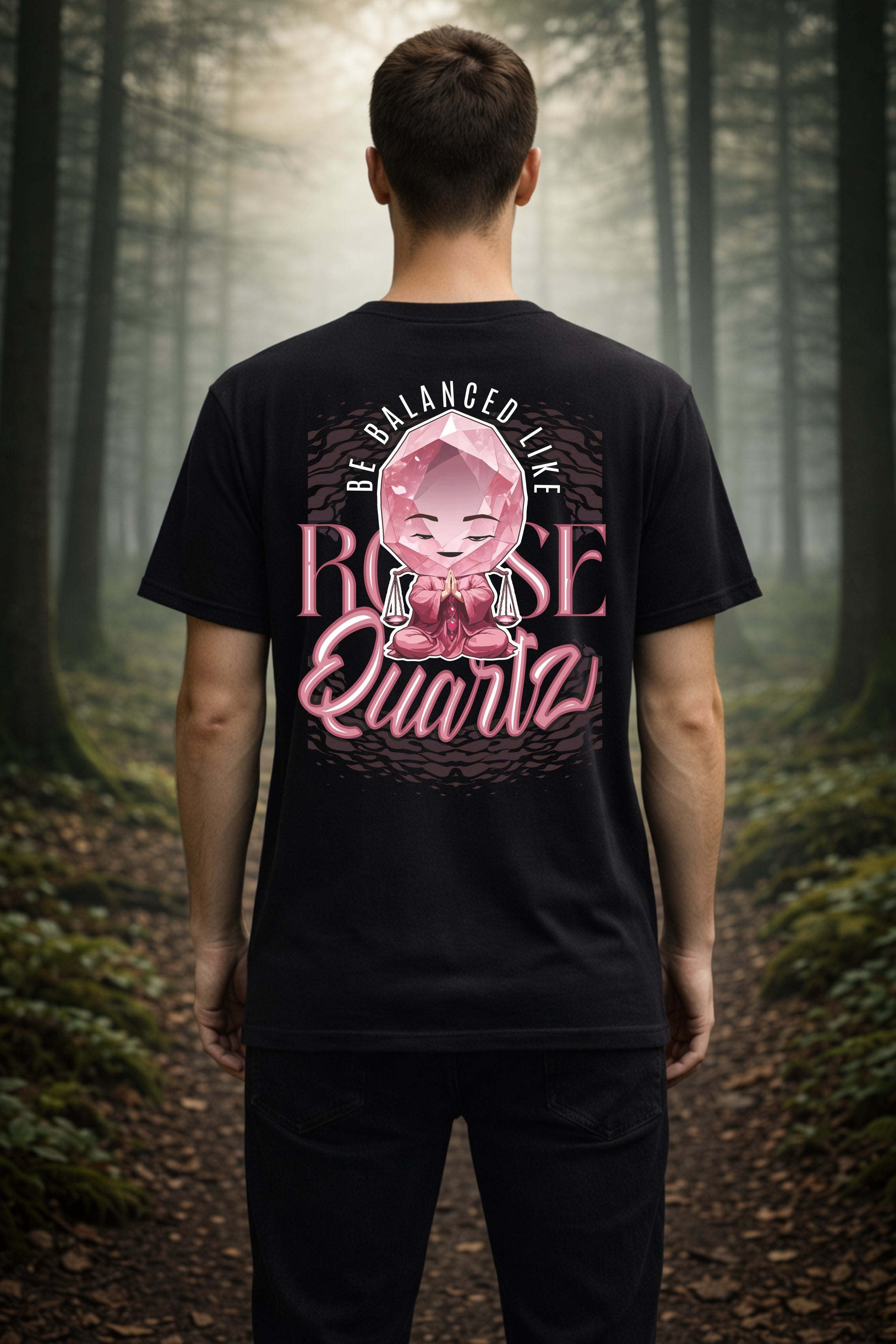 T-Shirt | Herren | Motiv: BE BALANCED LIKE ROSEQUARTZ - Motiv 2