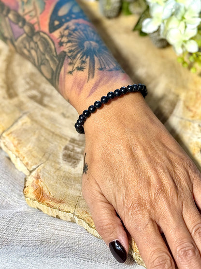 Shungit | Armband (rund) 6mm