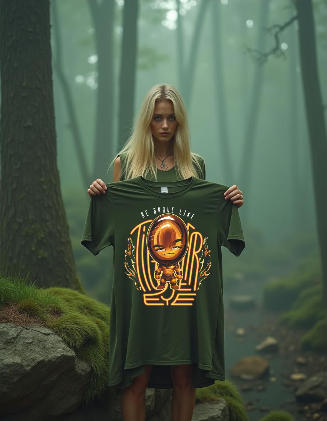 T-Shirt | Damen | Motiv: BE BRAVE LIKE TIGER EYE