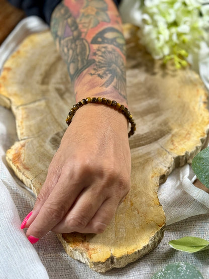 Tigerauge | Armband (facettiert) eckige Steine