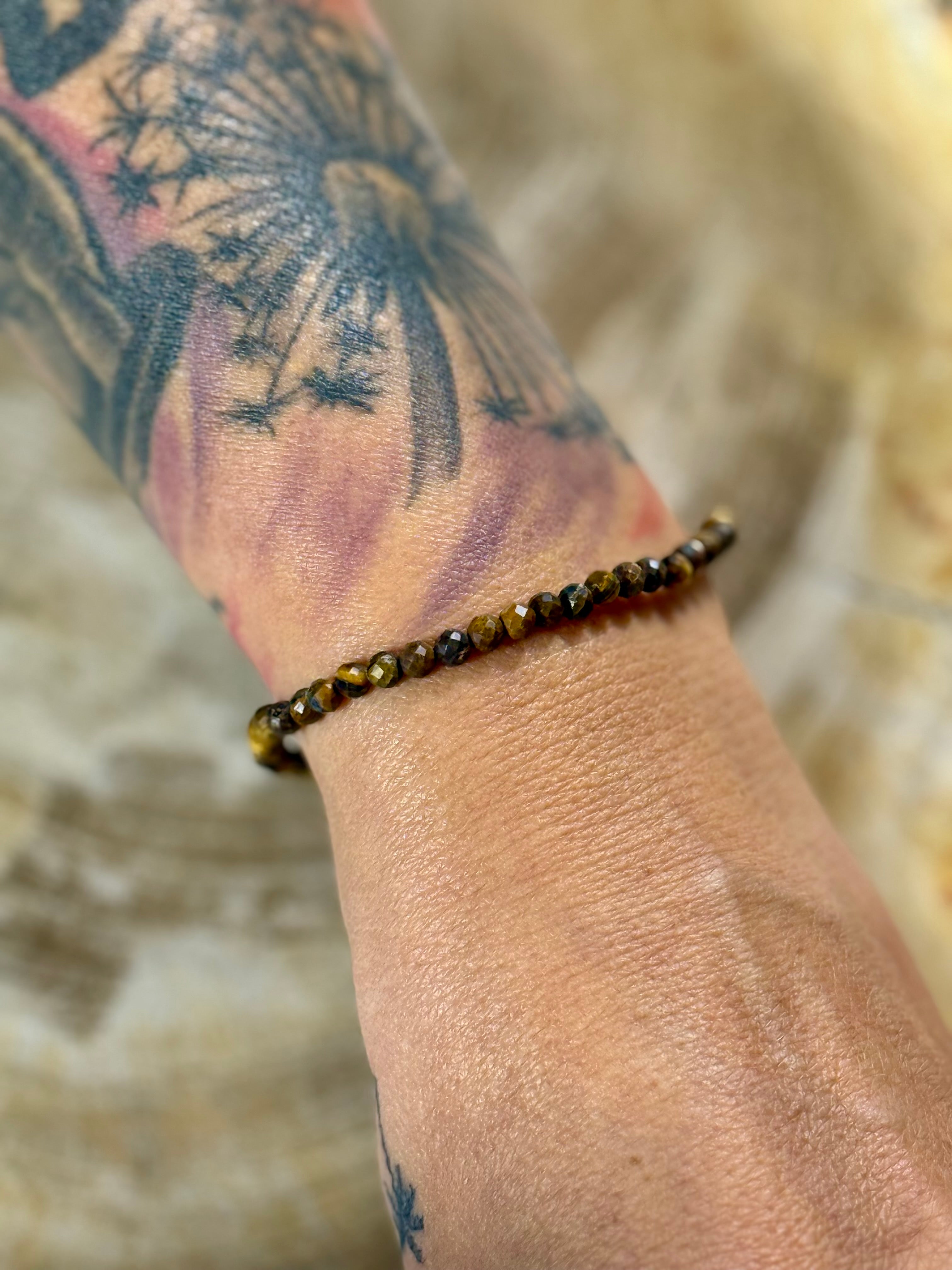 Tigerauge | Armband rund (facettiert) 3mm