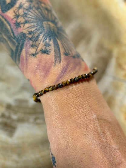 Tigerauge | Armband rund (facettiert) 3mm