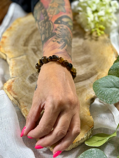 Tigerauge | Armband (Freiform) mit kleinen Steinen