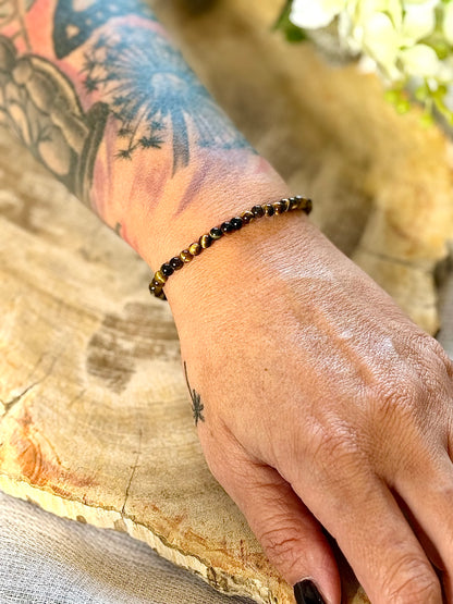 Tigerauge | Armband (rund) kleine Steine (3mm)