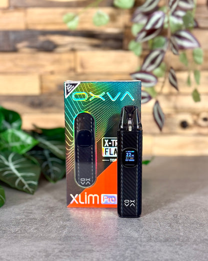 Die Oxva Xlim Pro 2 | Schwarz-Carbon - so kompromisslos wie dein Cut mit Tabak.