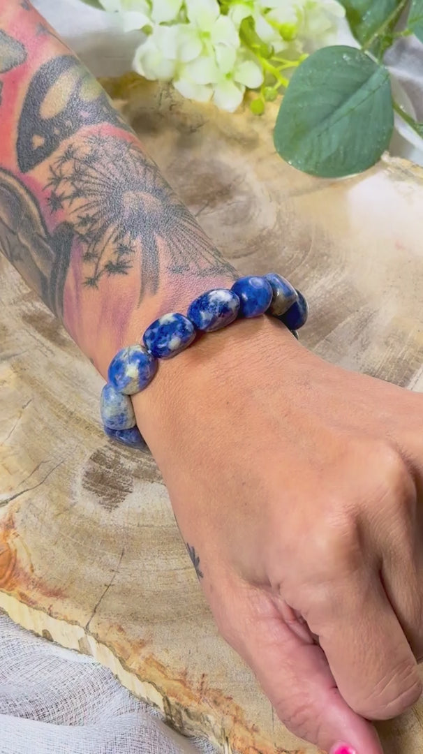 Lapislazuli | Armband (Freiform) mit großen Steinen