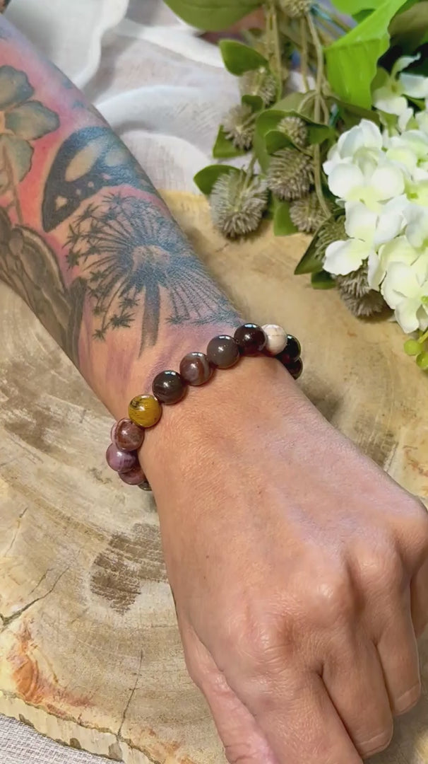 Versteinertes Holz | Armband (rund) 10mm