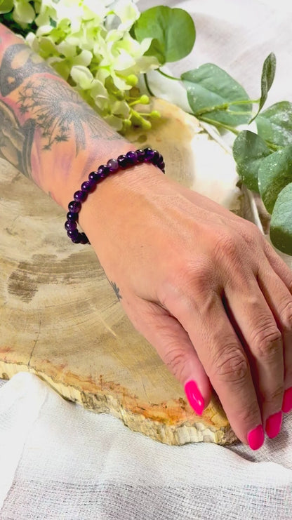 Amethyst | Armband (Mix) hell und dunkle Steine (6mm)
