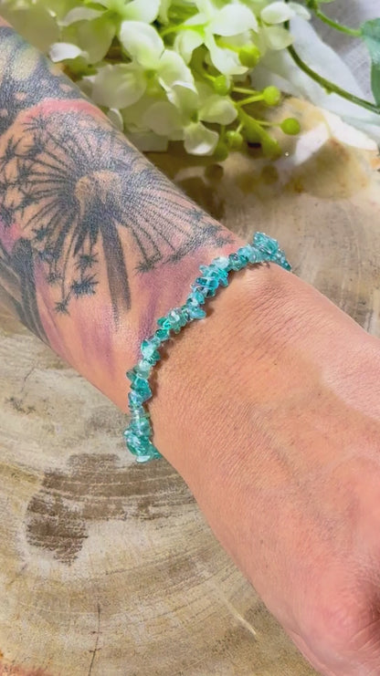Apatit | Armband (Splitter) helle & transparente Steine