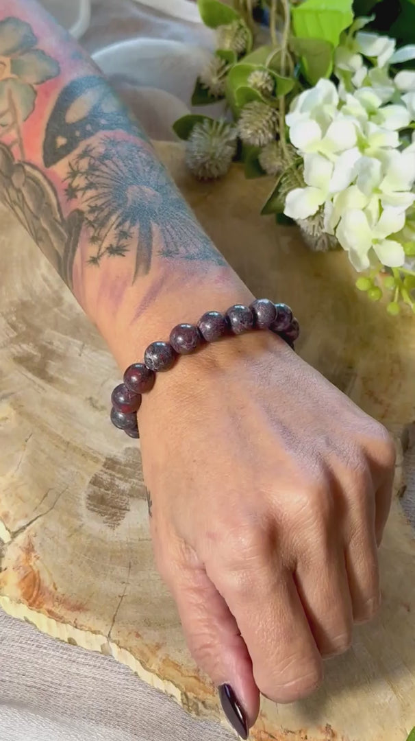 Brekzien Jaspis | Armband mit runden Steinen (10mm)