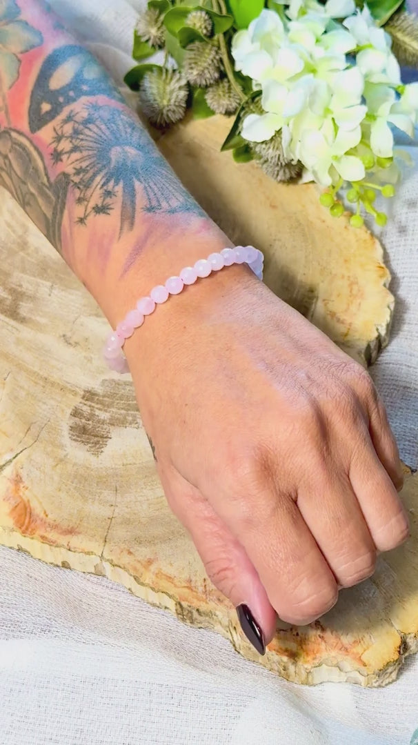 Rosenquarz | Armband (facettiert) mit großen Steinen (6mm)