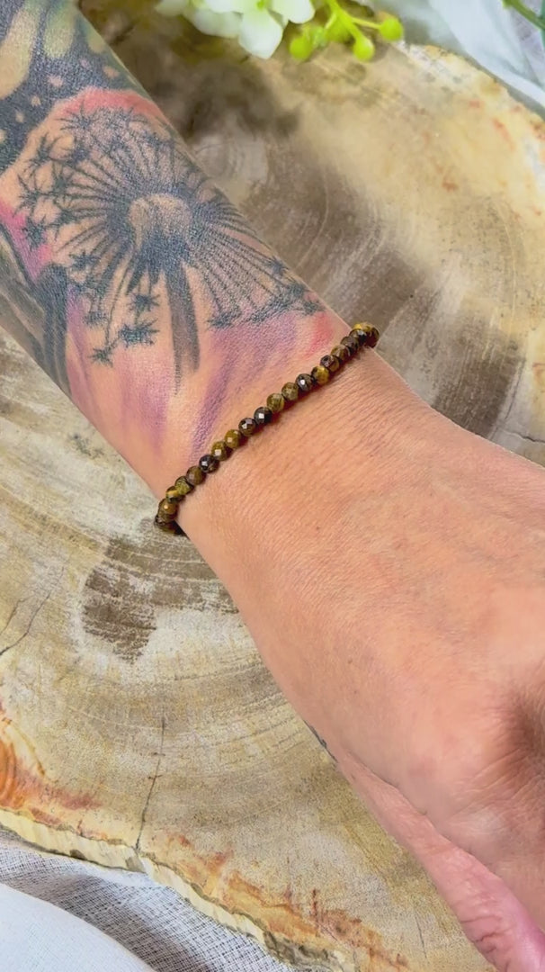 Tigerauge | Armband rund (facettiert) 3mm