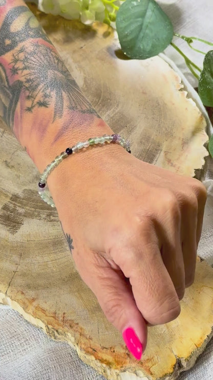 Fluorit | Armband (rund) mit kleinen Steinen (2mm)
