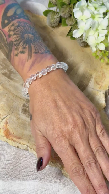 Bergkristall | Armband rund (8mm) facettiert