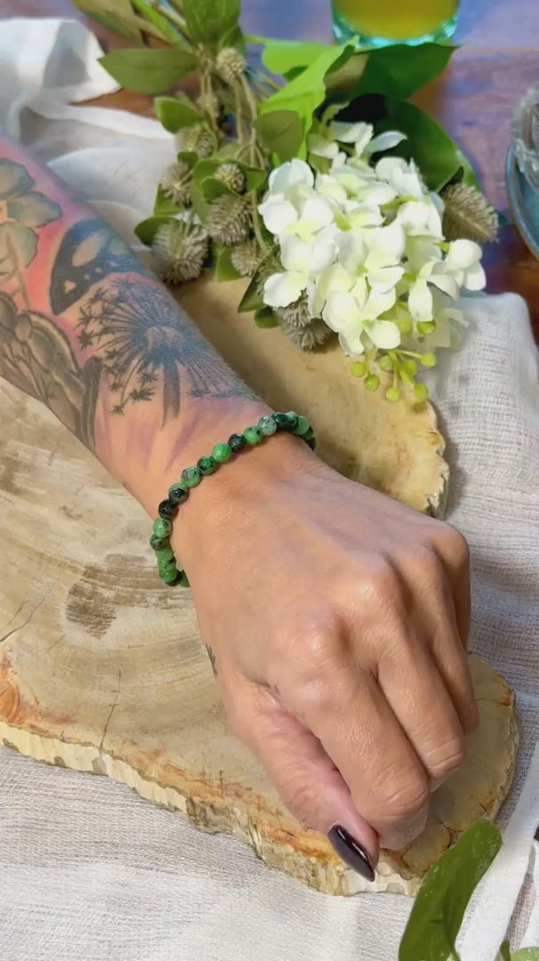 Rubin Zoisit | Armband (rund) 6mm facettiert
