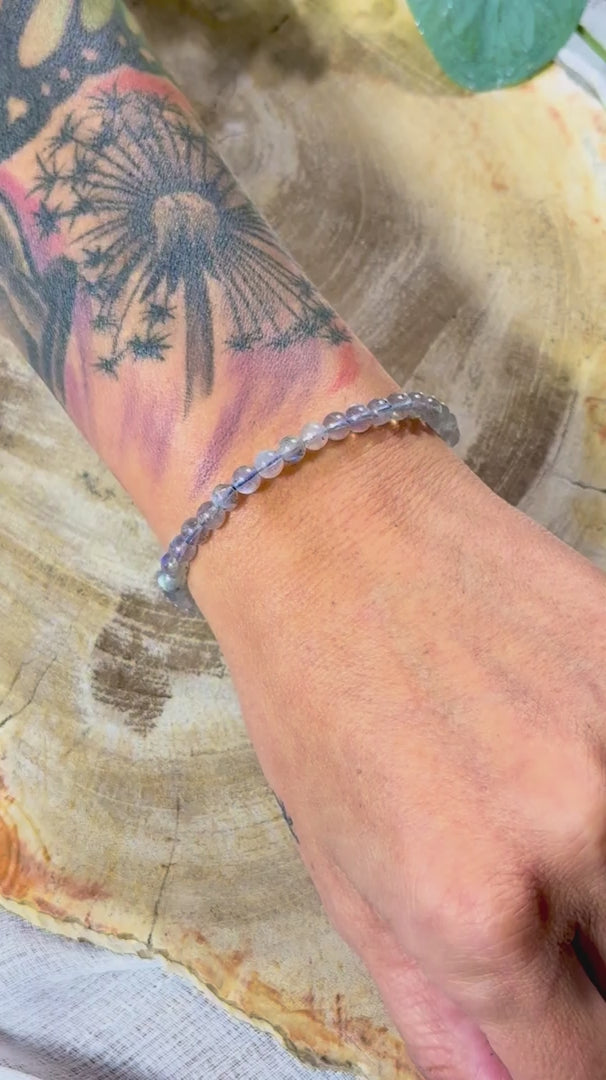 Labradorit | Armband (rund) mit kleinen Steinen (3mm)