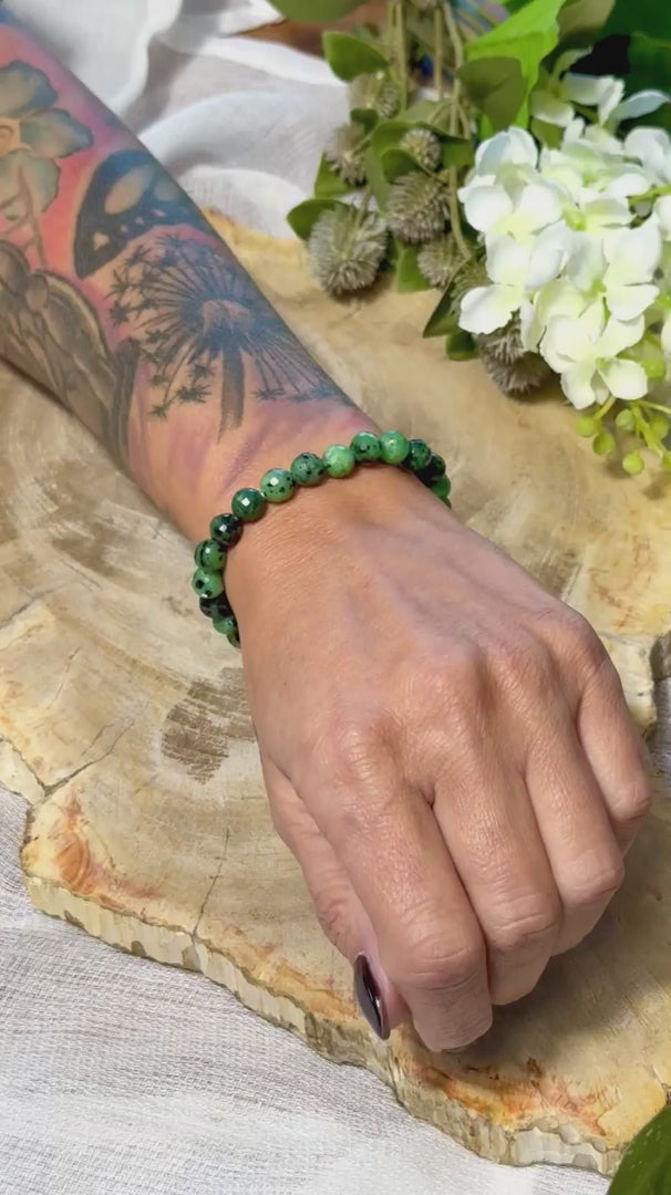 Rubin Zoisit | Armband (rund) 8mm facettiert