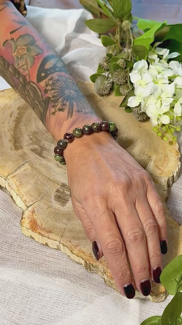 Drachenblut Jaspis | Armband mit runden Steinen (10mm)