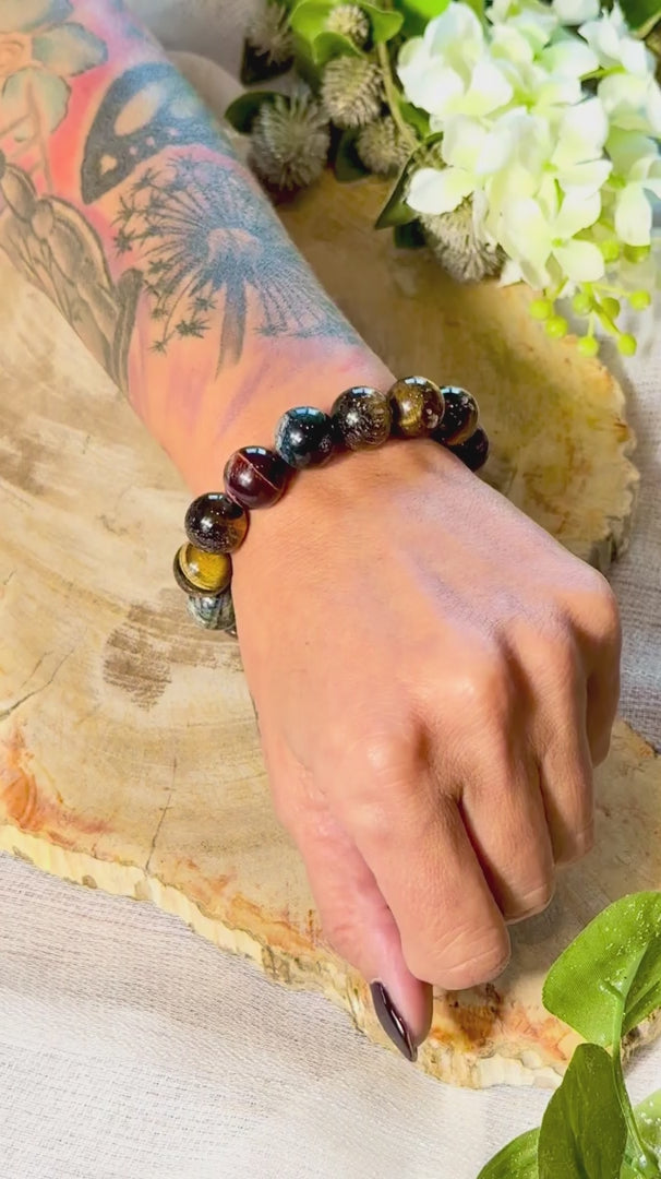 Tigerauge | Armband (rund) Mix (14mm)