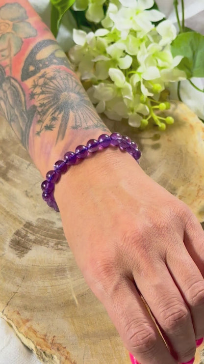 Amethyst | Armband (rund) hell und große Steine