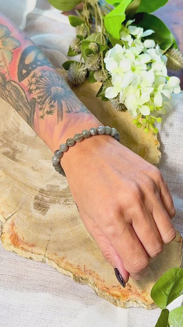 Labradorit | Armband (facettiert) mit runden Steinen (8mm)