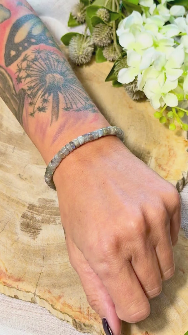 Labradorit | Armband (Donut) mit kleinen Steinen