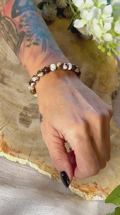 Cappuccino Jaspis | Armband mit runden Steinen (8mm)
