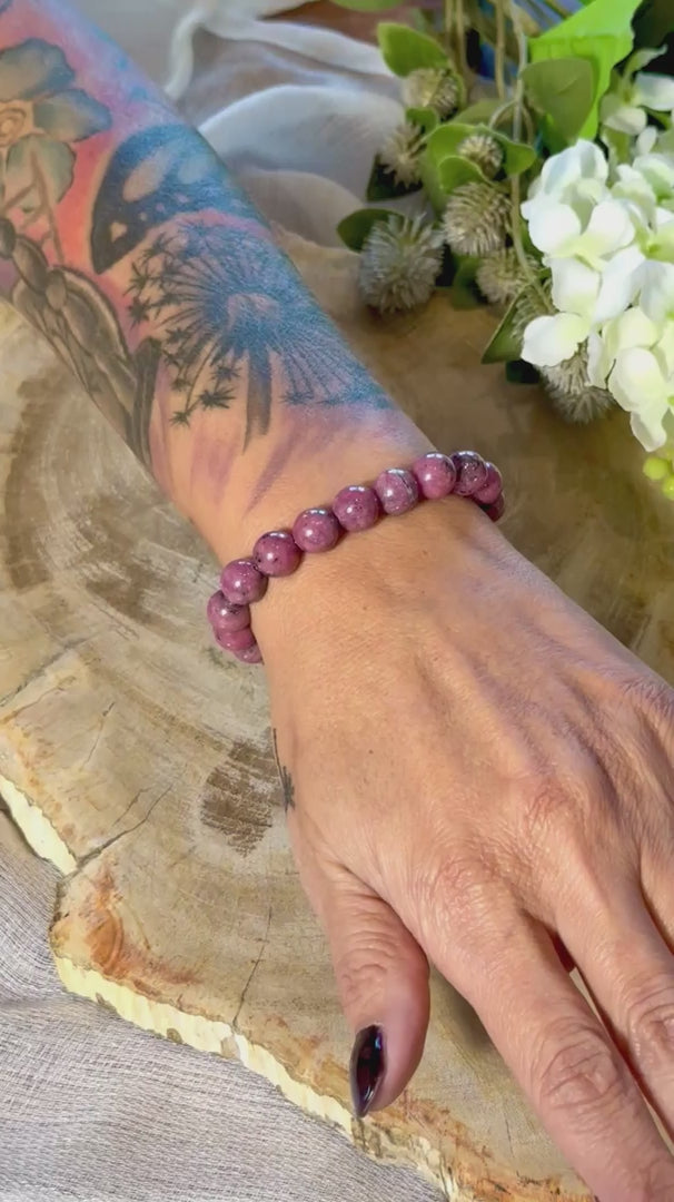 Rhodonit | Armband (rund) 10mm