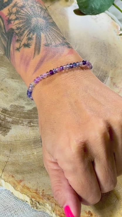 Fluorit | Armband (facettiert) mit runden Steinen