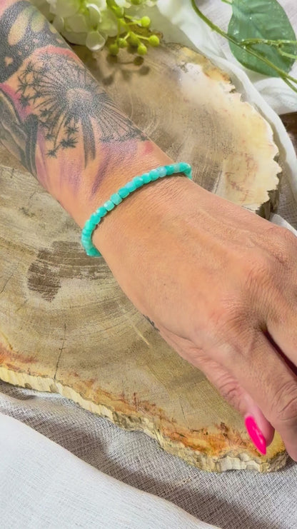 Amazonit | Armband (facettiert) eckige Steine