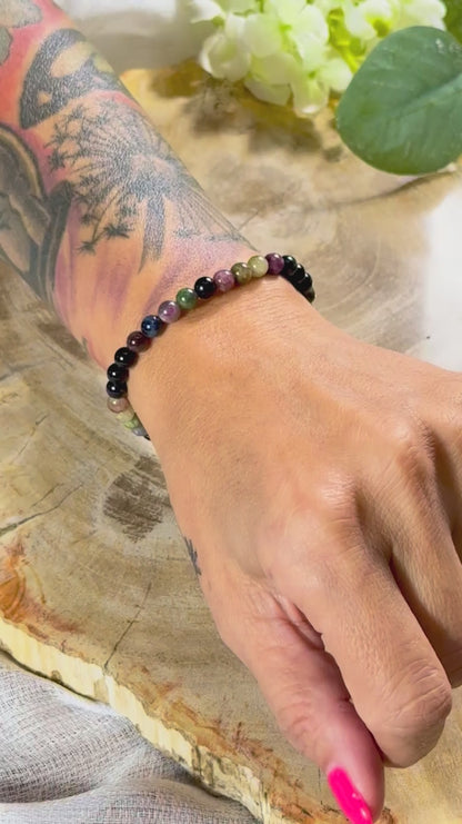 Bunter Turmalin | Armband (rund) 3mm