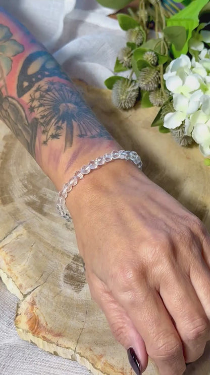Bergkristall | Armband rund (6mm) facettiert